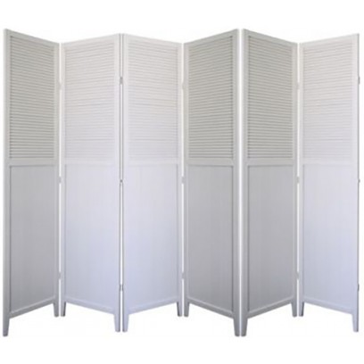 Shutter Door 6 Panel Room Divider – White